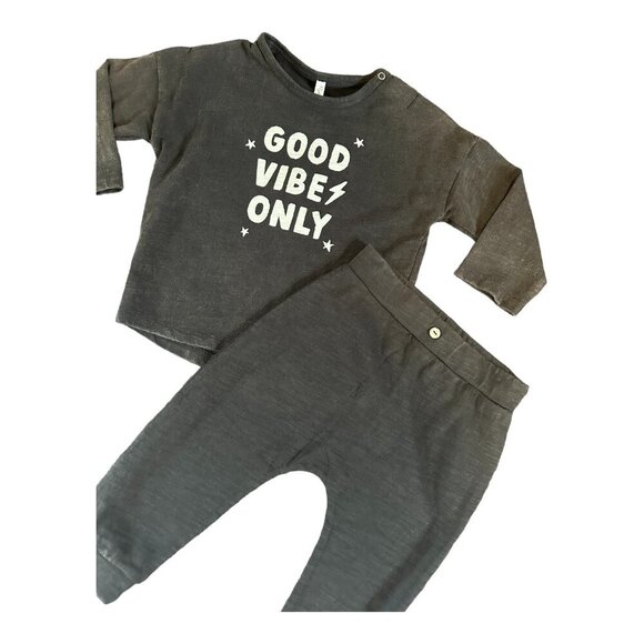 NWTS- Rylee + Cru/Good Vibes Only Brown Outfit/Pants and top, Sz 18-24 - Picture 4 of 5